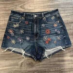 American Eagle Flower Jean Shorts Size 10